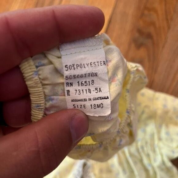 Vintage Kalula Kids Yellow Lace Ruffle Dress 18 mo - Picture 4 of 5